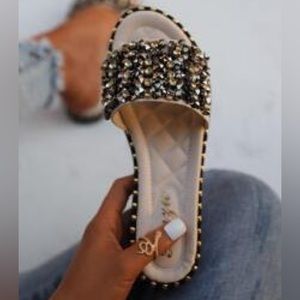 Sandals (adorned slides) size 10 NWOT